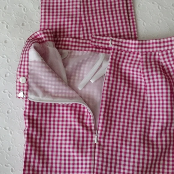 Talbots Petites Pure Silk Gingham Check Pants Size 4 - Picture 4 of 8